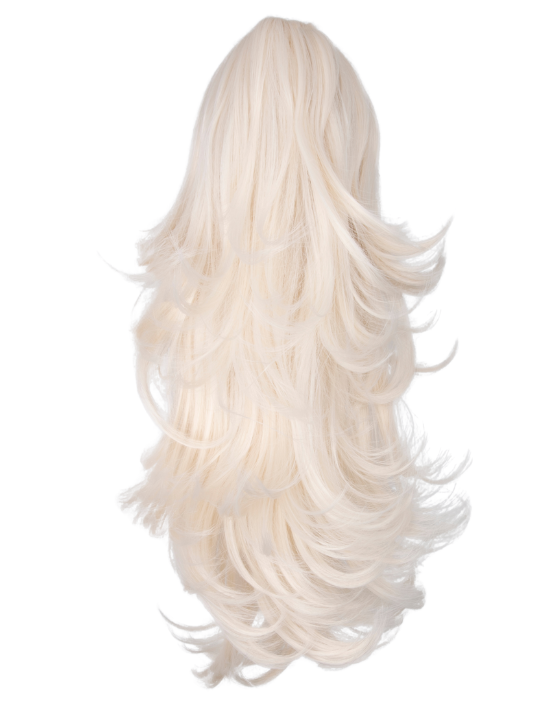 Straight to Flicky Reversible Synthetic HairClaw Clip Ponytail bleach blonde