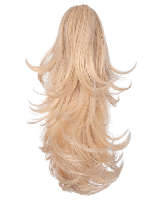 Straight to Flicky Reversible Synthetic HairClaw Clip Ponytail champagne blonde