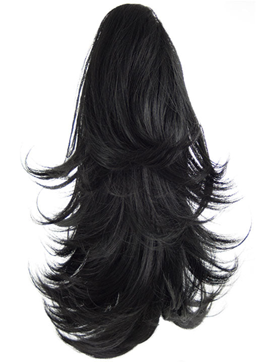Straight to Flicky Reversible Synthetic HairClaw Clip Ponytail Jet black
