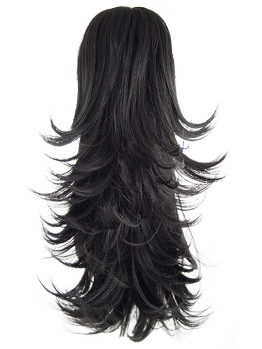 Straight to Flicky Reversible Synthetic HairClaw Clip Ponytail natural black