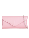 Pink Faux Leather Envelope Clutch Bag