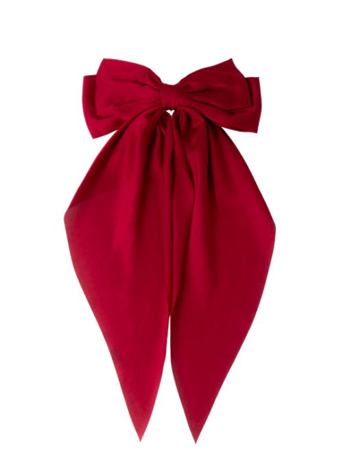 Large Red Satin Hair Bow with Clip