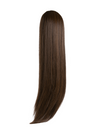 26 Inch Straight Synthetic Hair Claw Clip Ponytail dark brown and caramel