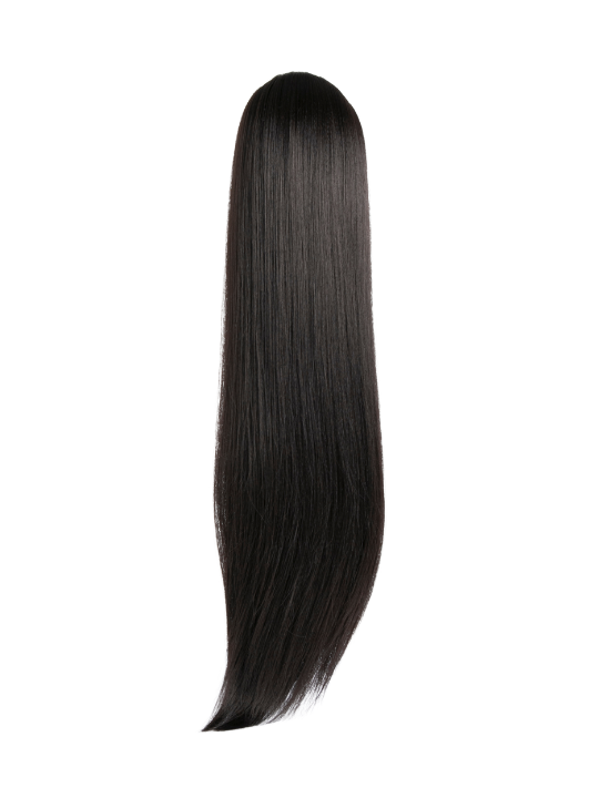 26 Inch Straight Synthetic Hair Claw Clip Ponytail dark brown