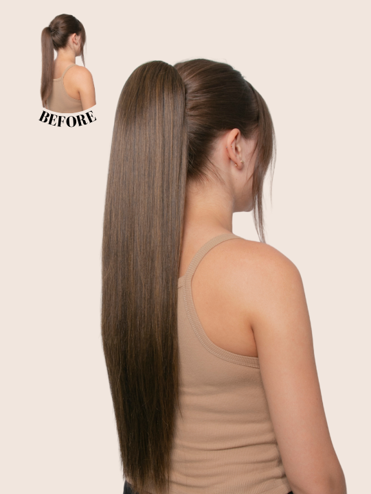 26 Inch Straight Synthetic Hair Claw Clip Ponytail