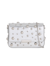 Small Studded Silver Faux Leather Shoulder Bag