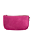 Fuchsia Faux Leather Shoulder Bag with Tassel