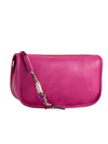 Fuchsia Faux Leather Shoulder Bag with Tassel