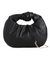 Black Faux Leather Knot Handle Grab Bag with detachable Strap