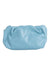 Light Blue Soft Faux Leather Ruched Pouch Bag