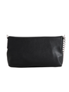 Black Faux Leather Foldover Shoulder Bag