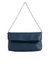 Navy Faux Leather Foldover Shoulder Bag