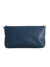 Navy Faux Leather Foldover Shoulder Bag