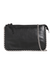 Black Beaded Detail Faux Leather Clutch Bag in silver