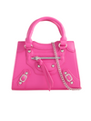 Fuchsia Faux Leather Buckle Detail Shoulder Bag