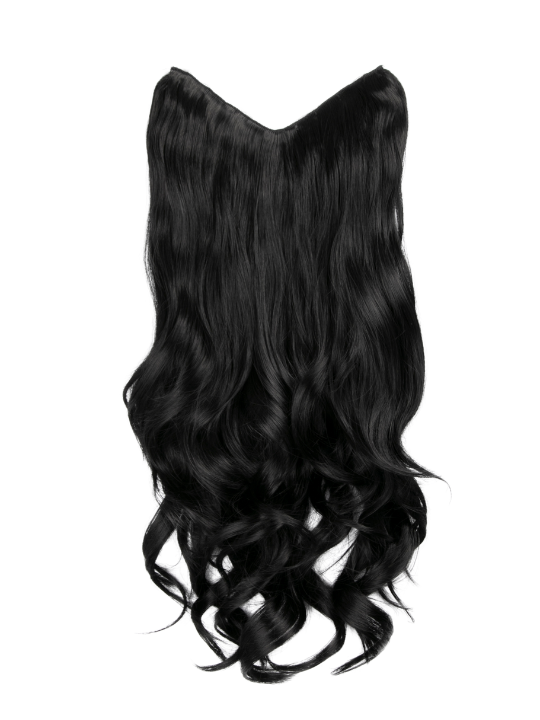 jet black Curly Lightweight 22 Inch V-Shape One Weft Hair Extensions