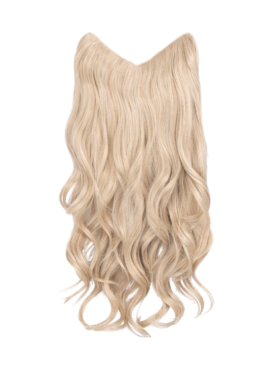 light golden blonde Curly Lightweight 22 Inch V-Shape One Weft Hair Extensions