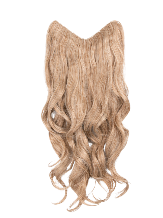 sandy blonde Curly Lightweight 22 Inch V-Shape One Weft Hair Extensions