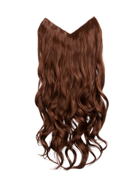 auburn Curly Lightweight 22 Inch V-Shape One Weft Hair Extensions