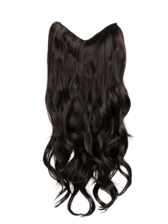 dark brown Curly Lightweight 22 Inch V-Shape One Weft Hair Extensions