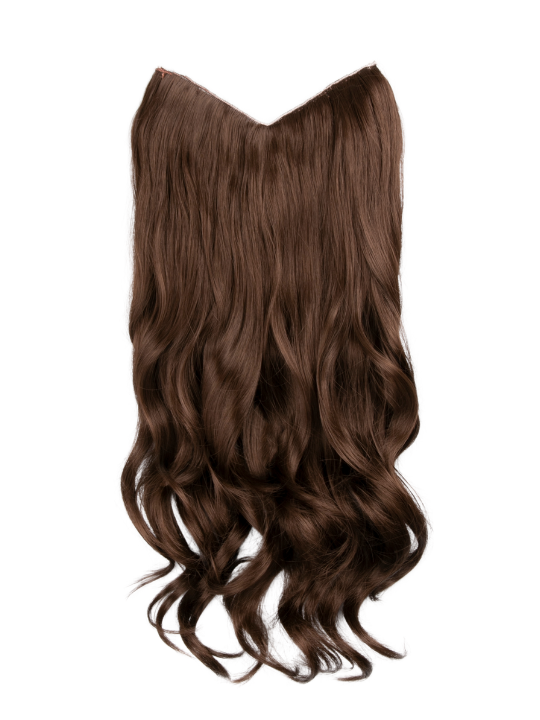 hazelnut brown Curly Lightweight 22 Inch V-Shape One Weft Hair Extensions