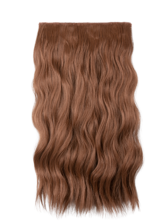 22 Inch Natural Wave One Piece Clip In Hair Extensions golden brown