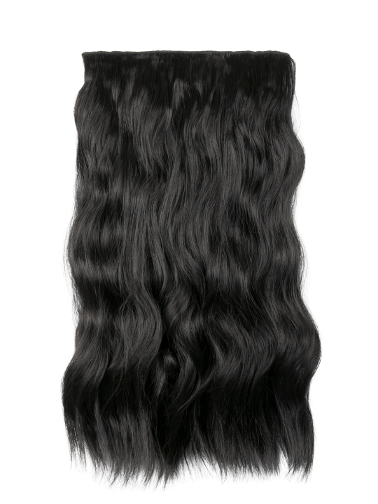22 Inch Natural Wave One Piece Clip In Hair Extensions natural black