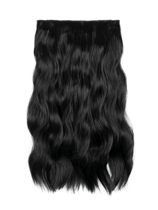 22 Inch Natural Wave One Piece Clip In Hair Extensions jet black