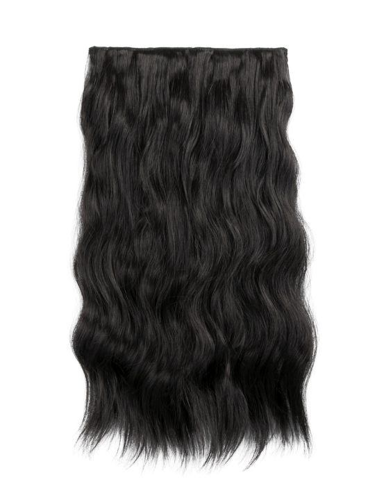 22 Inch Natural Wave One Piece Clip In Hair Extensions raven