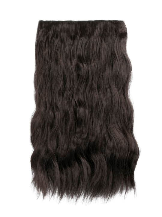 22 Inch Natural Wave One Piece Clip In Hair Extensions dark brown