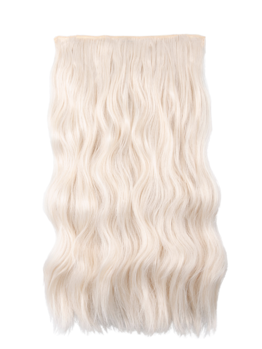 22 Inch Natural Wave One Piece Clip In Hair Extensions bleach blonde