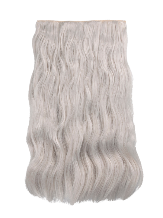 22 Inch Natural Wave One Piece Clip In Hair Extensions pale grey