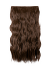 22 Inch Natural Wave One Piece Clip In Hair Extensions chestnut brown