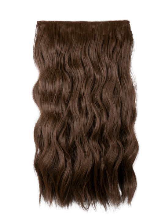 22 Inch Natural Wave One Piece Clip In Hair Extensions chestnut brown