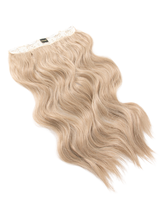 22 Inch Natural Wave Brushed Out Curls One Piece Clip In Hair Extensions blonde