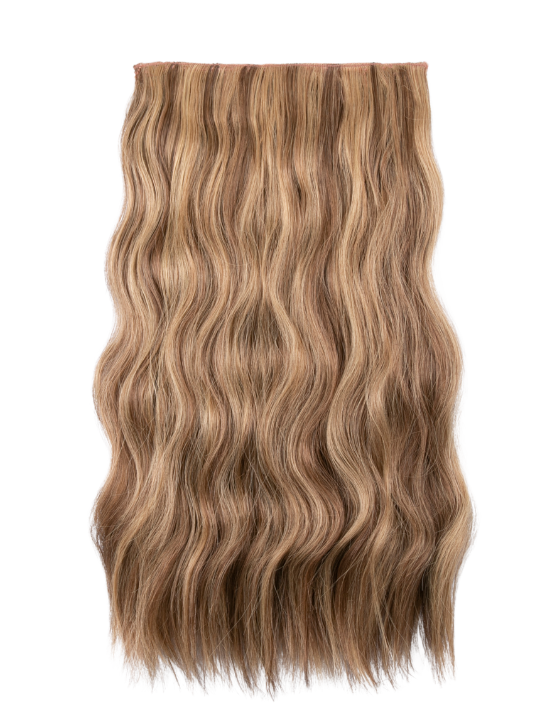 22 Inch Natural Wave One Piece Clip In Hair Extensions mellow brown