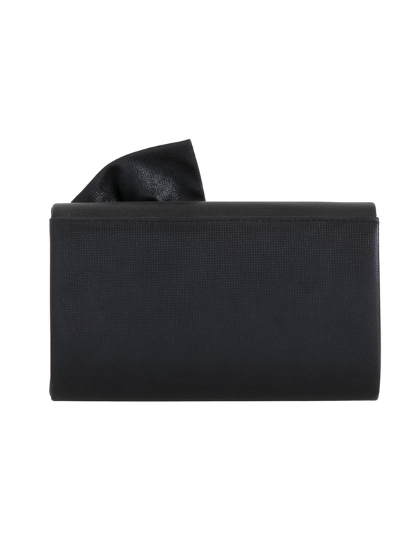 Black Metallic Fabric Bowtie Evening Clutch Bag