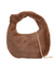 Brown Teddy Faux Fur Knot Detail Hobo Bag