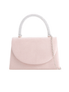 nude Faux Suede Diamante Top Handbag