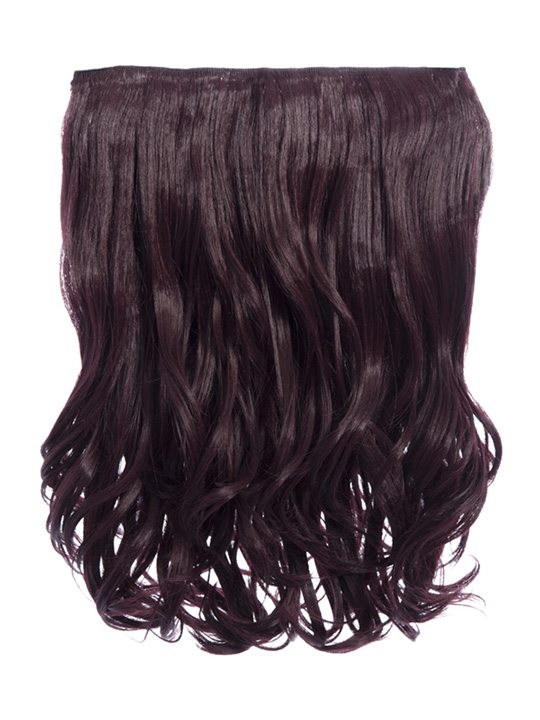 dark burgundy 16 Inch Curly One Piece Clip in Hair Extensions