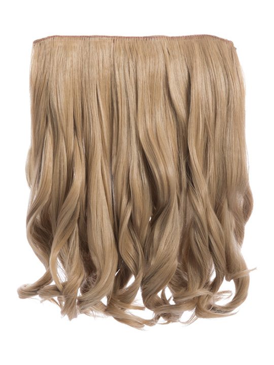 caramel blonde 16 Inch Curly One Piece Clip in Hair Extensions