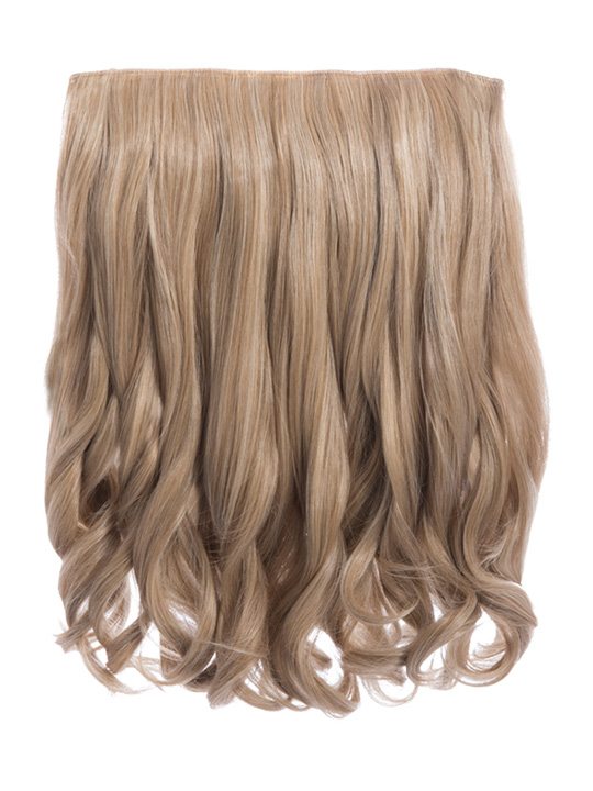 honey blonde 16 Inch Curly One Piece Clip in Hair Extensions