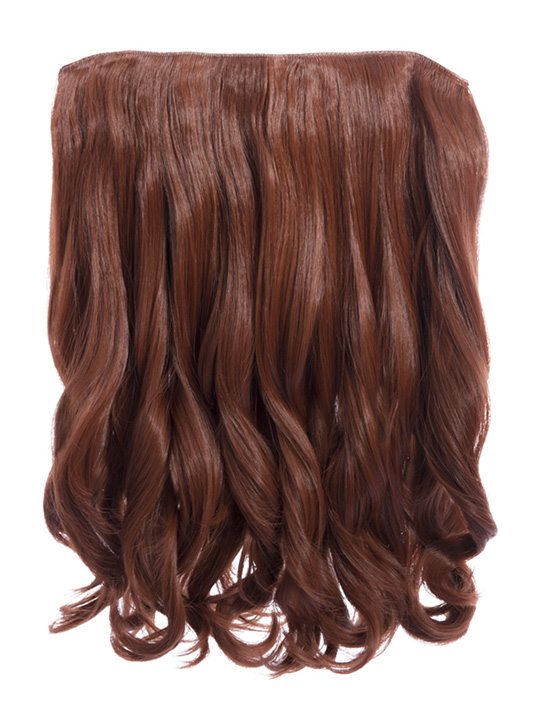 copper red 16 Inch Curly One Piece Clip in Hair Extensions