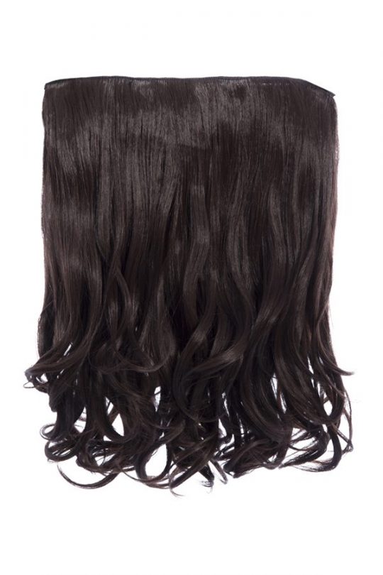 chocolate brown 16 Inch Curly One Piece Clip in Hair Extensions