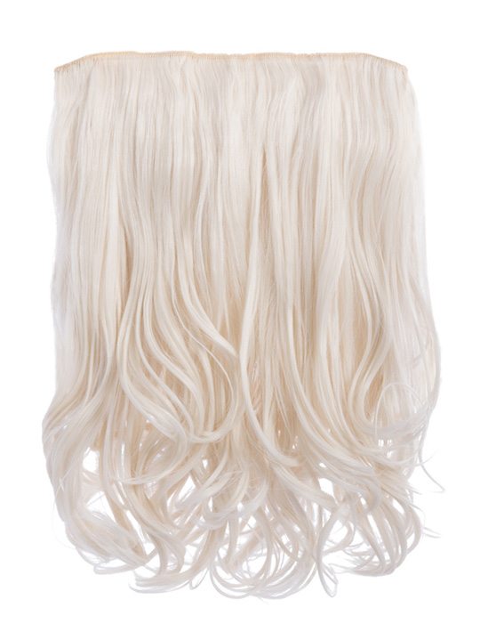 bleach blonde 16 Inch Curly One Piece Clip in Hair Extensions