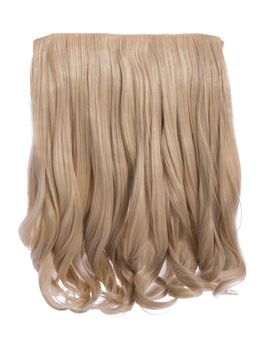 champagne blonde 16 Inch Curly One Piece Clip in Hair Extensions