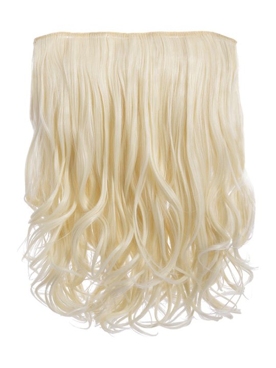 pure blonde 16 Inch Curly One Piece Clip in Hair Extensions