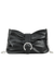 black RuchedFaux Leather embellished Buckle Detail Clutch Bag