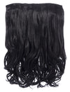 natural black 16 Inch Curly One Piece Clip in Hair Extensions