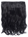 jet black 16 Inch Curly One Piece Clip in Hair Extensions